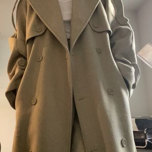 Beige wool trench coat